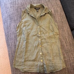 Ellen Tracy linen top olive/army green